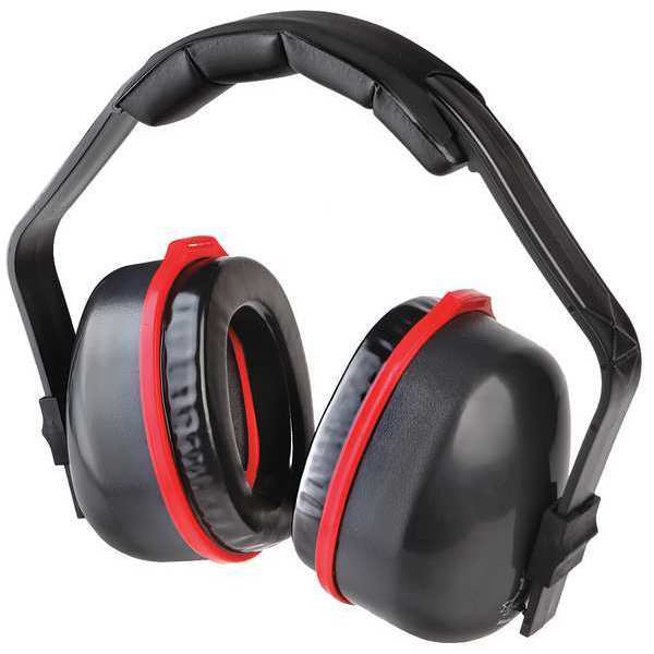 Multi-Position Ear Muffs, 29 dB, Sound Star, Gray/Red