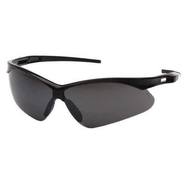 Safety Glasses, Wraparound Smoke Mirror Polycarbonate Lens, Scratch-Resistant
