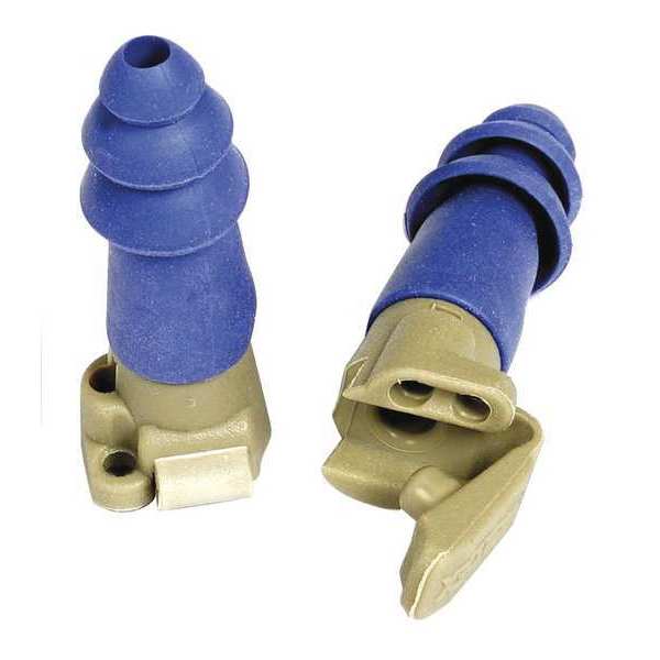 Reusable Corded Ear Plugs, Flanged Shape, 20 dB, 1 Pairs, Blue