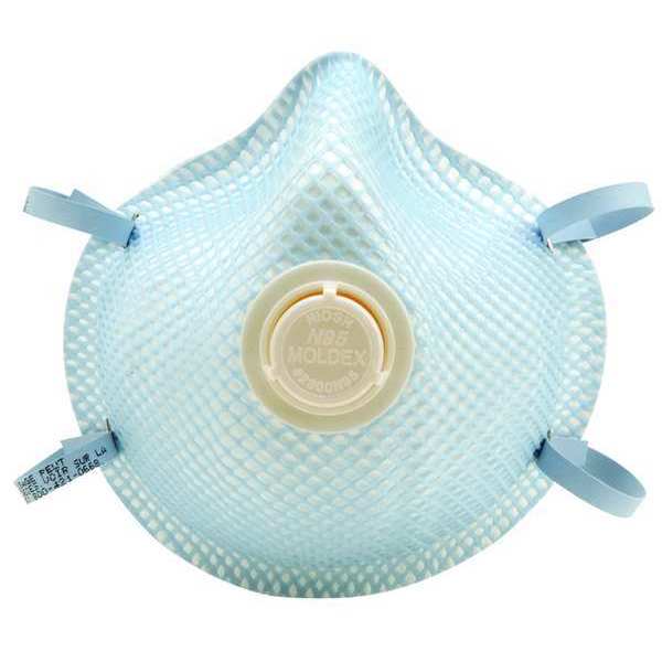 N95 Disposable Respirator w/ Valve, M/L, Blue, PK2
