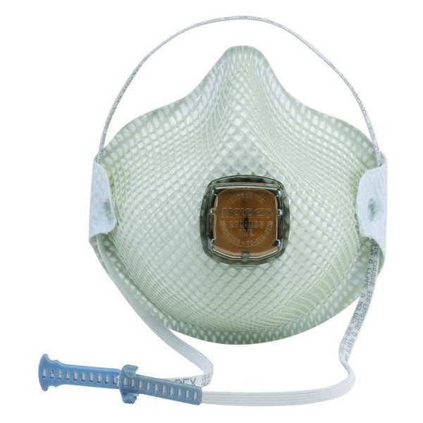 N95 Disposable Respirator w/ Valve, M/L, White, PK2