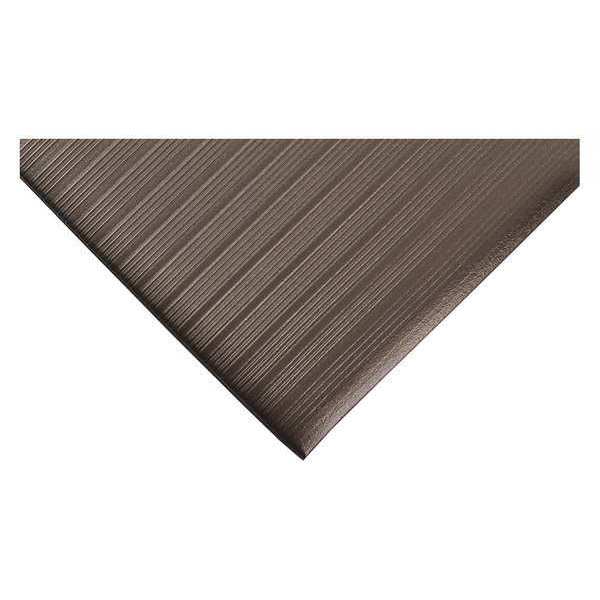 Antifatigue Runner, Black, 60 ft. L x 3 ft. W, Vinyl, Ribbed Surface Pattern, 3/8