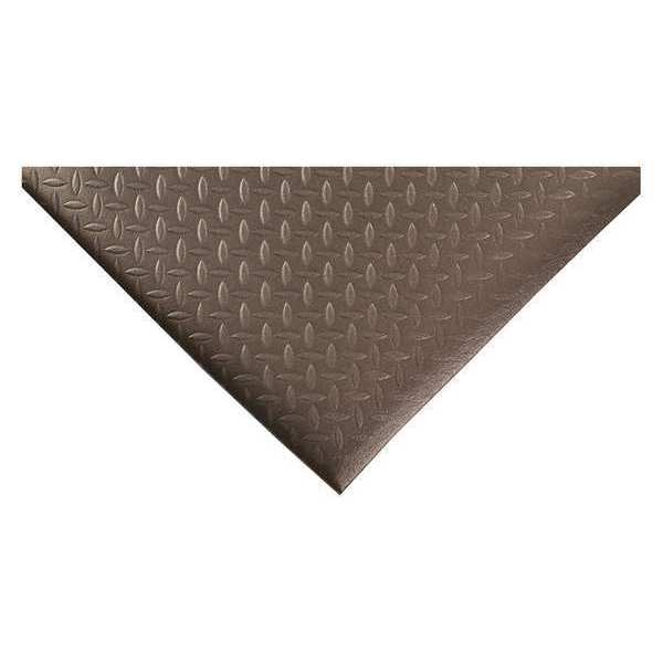 Antifatigue Mat, Black, 5 ft. L x 3 ft. W, PVC Closed Cell Foam, Diamond Plate Surface Pattern