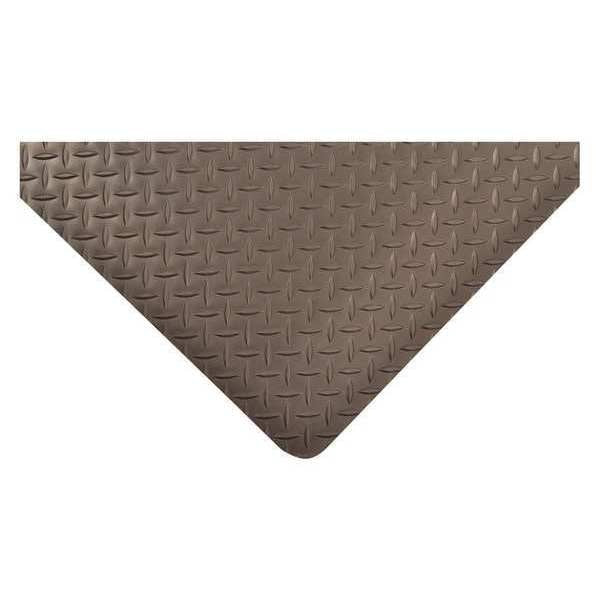 Antifatigue Runner, Black, 10 ft. L x 2 ft. W, Vinyl, Diamond Plate Surface Pattern, 1