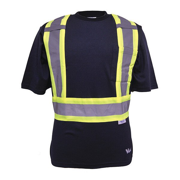 Safety Tee, Poly/Cotton, Navy, S