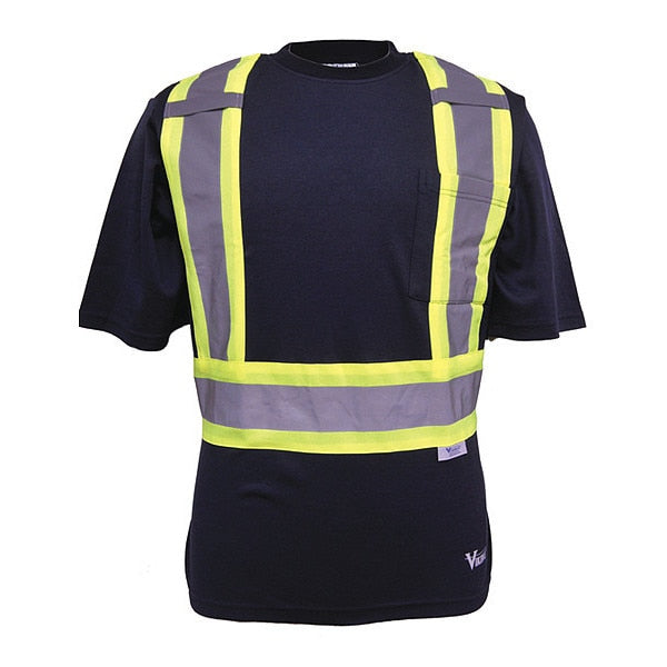 Safety Tee, Poly/Cotton, Navy, 3XL