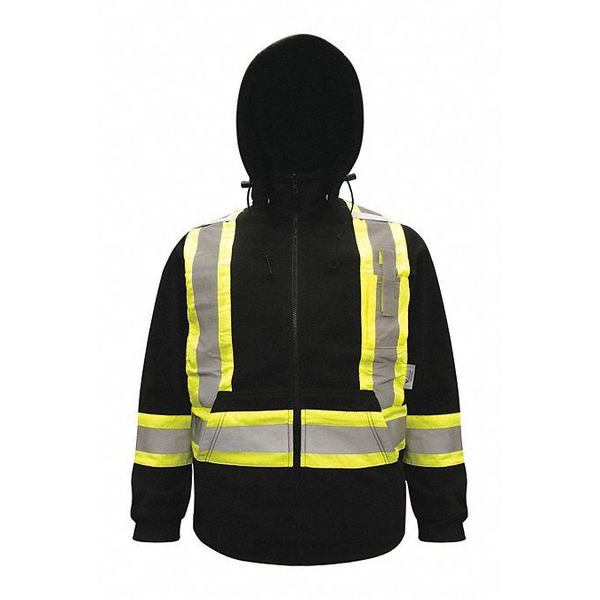 Safety Fleece Hoodie, Black, L