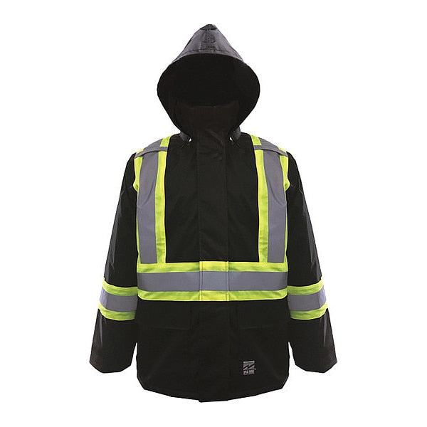 Jacket, Hi-Vis, Class 1,150D, Black, XL