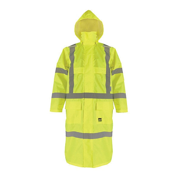 Safety Long Coat, Hi-Vis, 150D, XXL