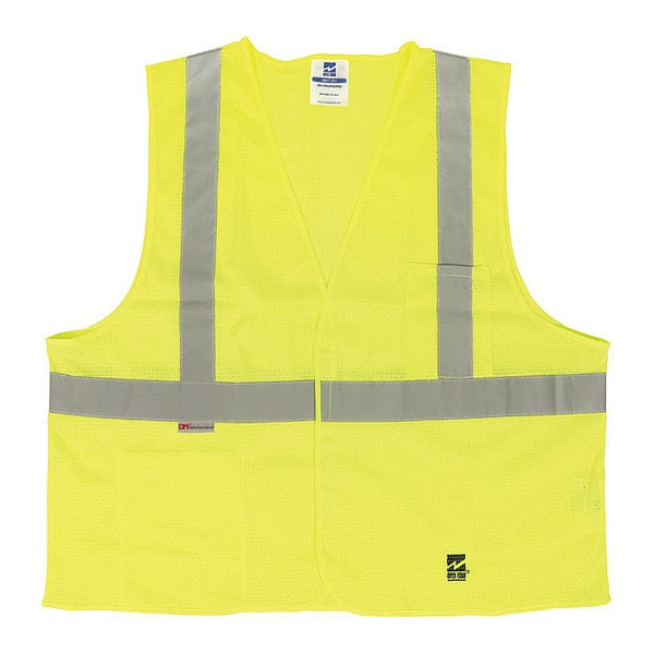 Safety Vest, Mesh, Green, 4XL/5XL, PK25