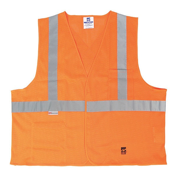 Safety Vest, Mesh, Orange, 2XL/3XL, PK25