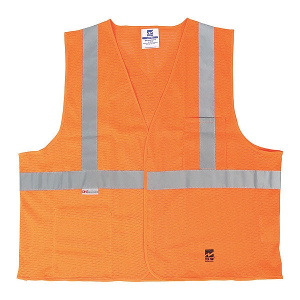Safety Vest, Polyester, Org, S/M, PK25