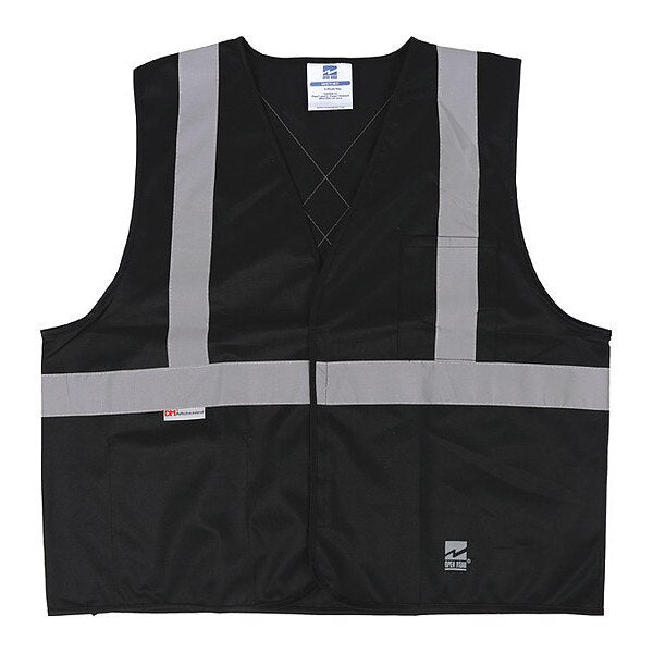 Safety Vest, Solid, Black, 2XL/3XL, PK25