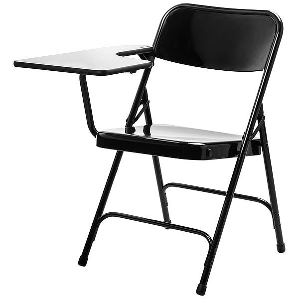 Folding Chair, Right Arm Tab, Black, PK2
