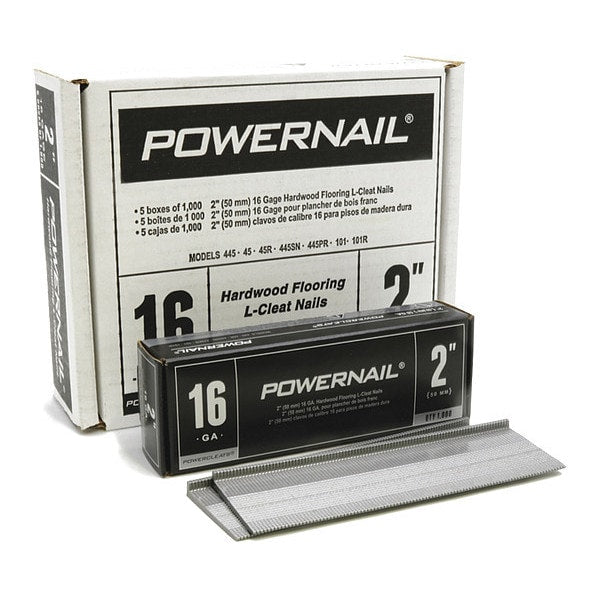 Collated Flooring Nail, 2 in L, 16 ga, L-Head Head, 5000 PK