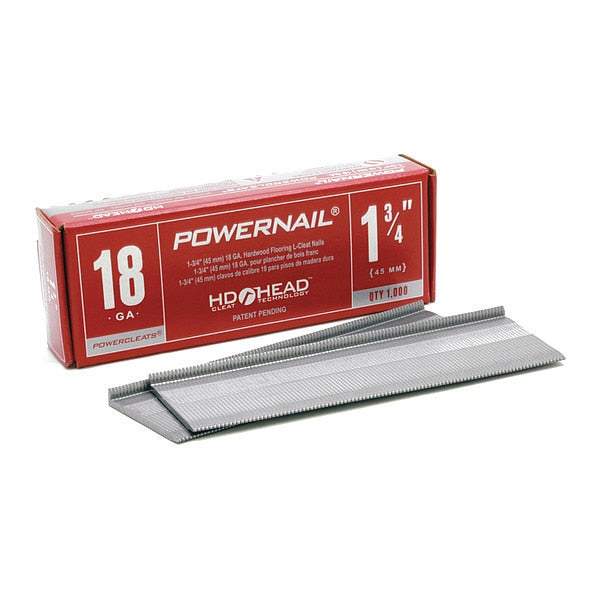 Collated Flooring Nail, 1-3/4 in L, 18 ga, L-Head Head, 1000 PK