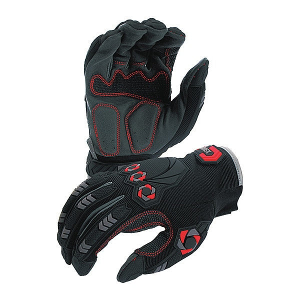 Mechanics Gloves, 2XL, Black/Red
