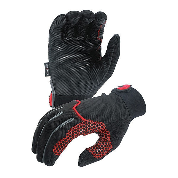 Mechanics Gloves, 2XL, Black/Red