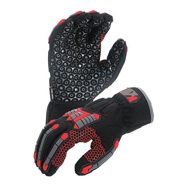 Mechanics Gloves, S, Black/Red