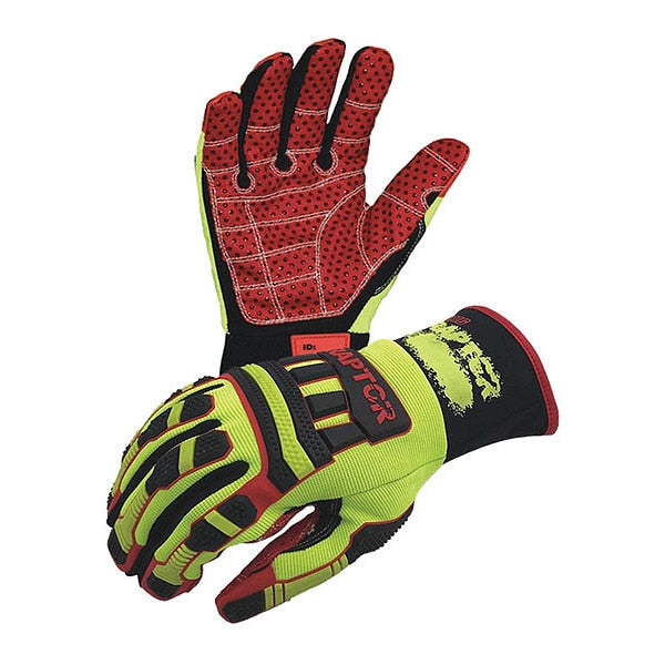 Raptor Hi-Performance Gloves, Synthetic Suede Dotted Palm, TPR Hand Guards, 360Âº Cut Protection, XL