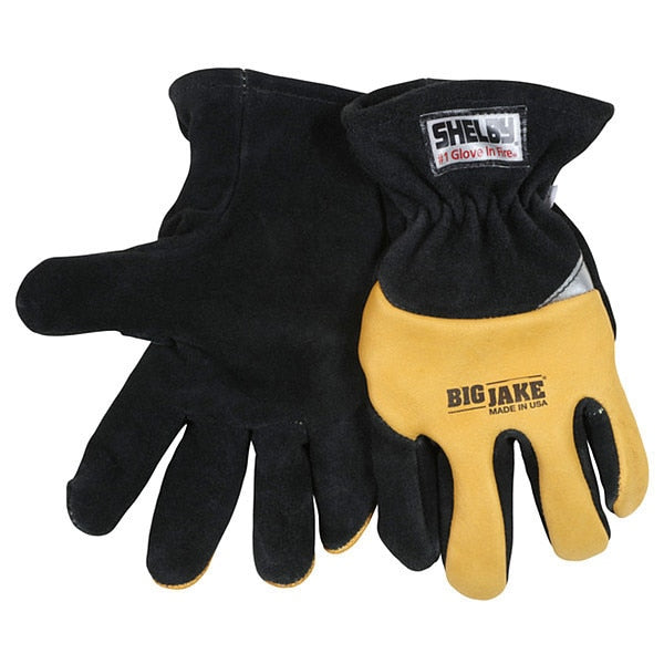 Firefighter Gloves, Black/Yellow, S, PR