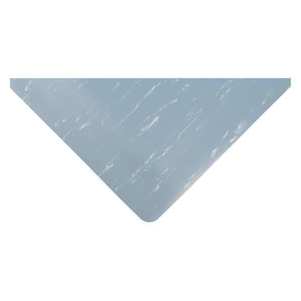 Antifatigue Mat, Blue, 5 ft. L x 3 ft. W, Vinyl Surface With Dense Closed PVC Foam Base, 1/2