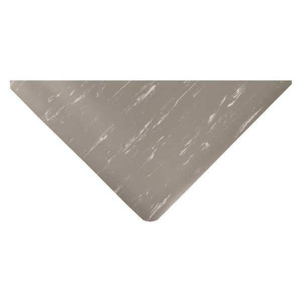 Antifatigue Mat, Gray, 5 ft. L x 3 ft. W, Vinyl Surface With Dense Closed PVC Foam Base, 1/2