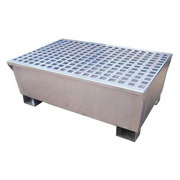 Drum Spill Containment Pallet, 68 gal Spill Capacity, 2 Drum, 2575 lb., Steel