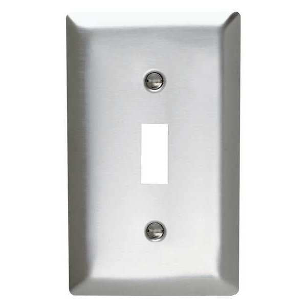 Toggle Switch Opening, Number of Gangs: 1 Stainless Steel, Brushed Finish, Silver