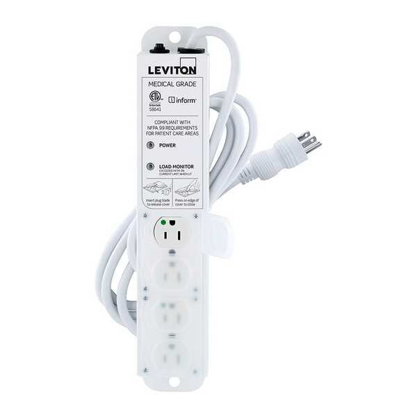 Outlet Strip, 15 A, 7 ft Cord L, 4 Outlets