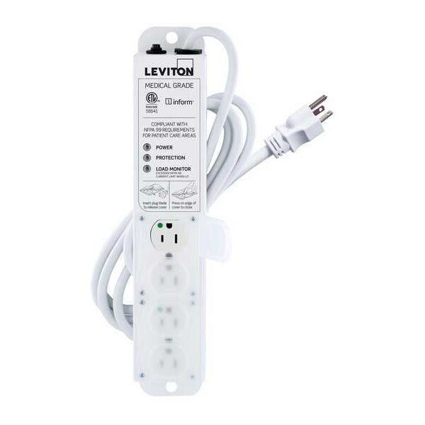 Outlet Strip, 15 A, 7 ft Cord L, 4 Outlets
