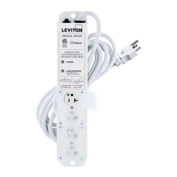 Outlet Strip, 20 A, 15 ft Cord L, 4 Outlets