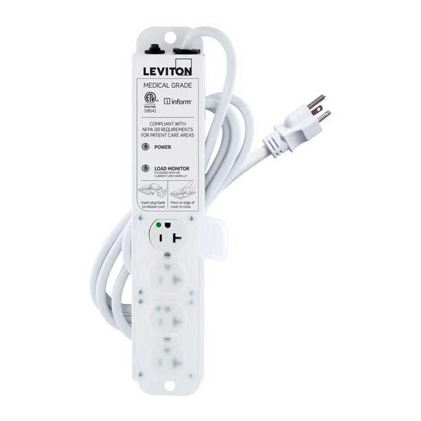 Outlet Strip, 20 A, 7 ft Cord L, 4 Outlets