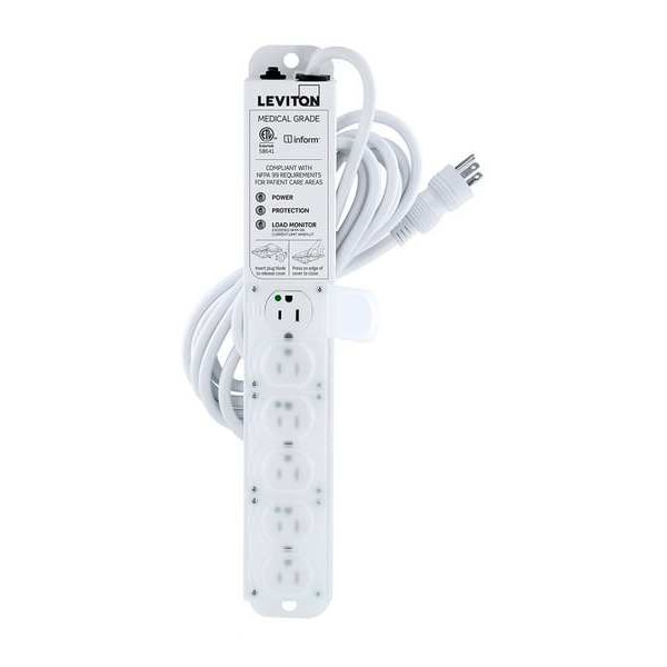 Outlet Strip, 15 A, 15 ft Cord L, 6 Outlets