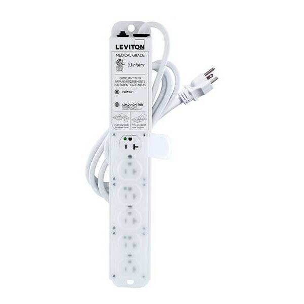Outlet Strip, 20 A, 7 ft Cord L, 6 Outlets