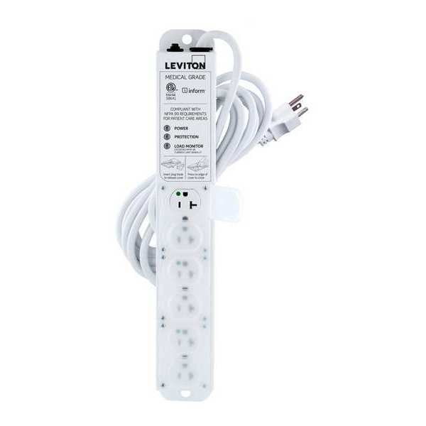 Outlet Strip, 20 A, 15 ft Cord L, 6 Outlets
