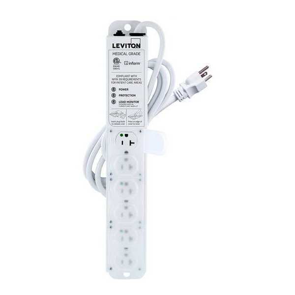 Outlet Strip, 20 A, 7 ft Cord L, 6 Outlets