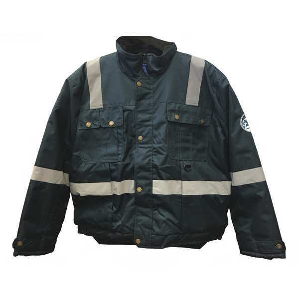Insulated Reflective Blue Nylon Jacket  size L