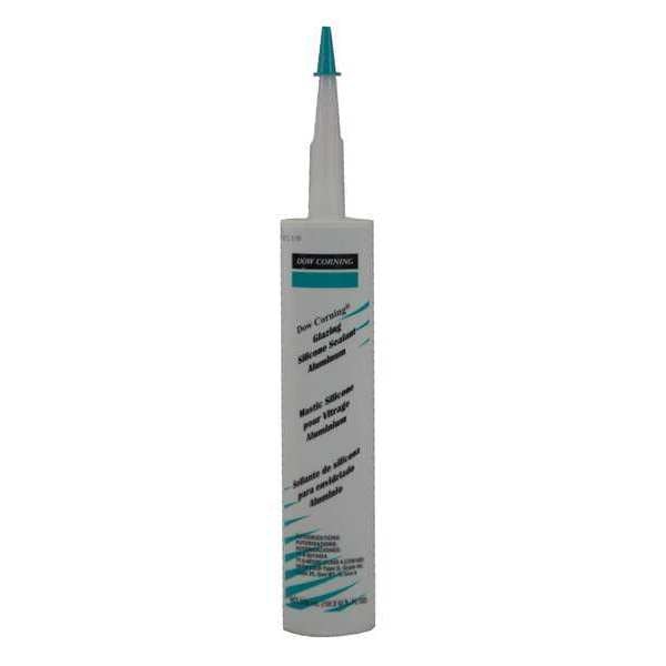 Glazing Sealant, 10.3 oz, Cartridge, Aluminum Gray, RTV Silicone Base