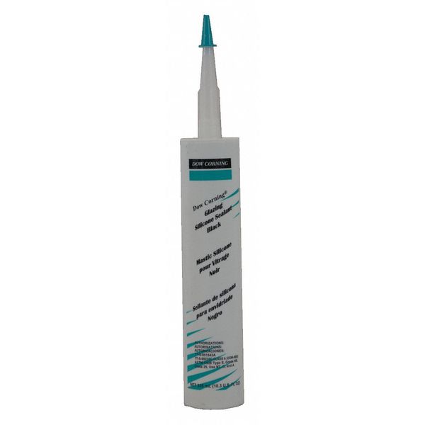 Glazing Sealant, 10.3 oz, Cartridge, Black, RTV Silicone Base