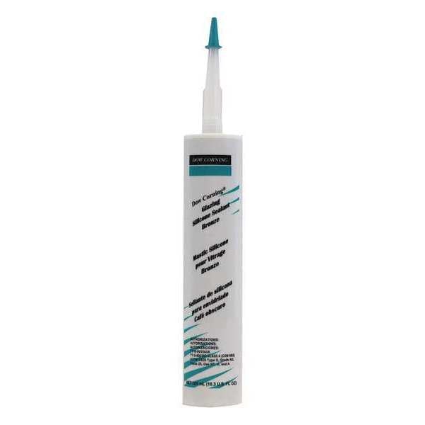 Glazing Sealant, 10.3 oz, Cartridge, Bronze, RTV Silicone Base