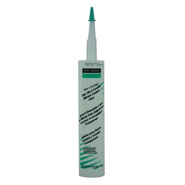 Tub, Tile & Ceramic Sealant, 10.3 oz, Cartridge, Clear, Silicone Elastomer Base