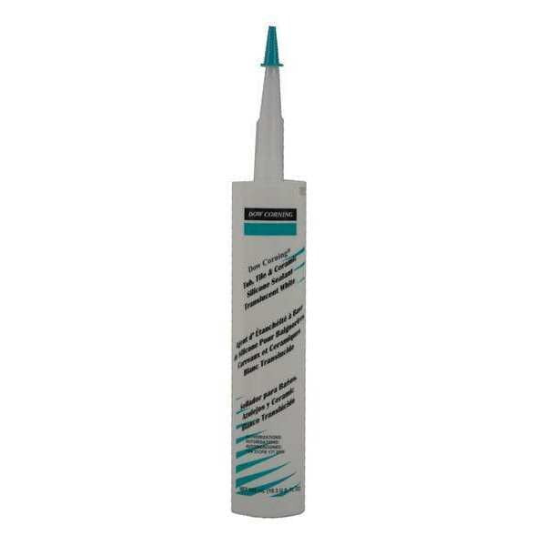Tub, Tile & Ceramic Sealant, 10.3 oz, Cartridge, Transparent White, Silicone Base