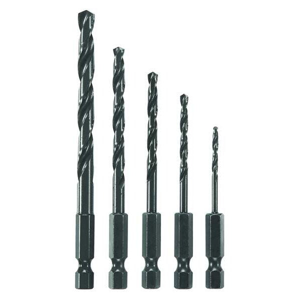 Drill Bit Set, 5 pcs., Black Oxide Finish