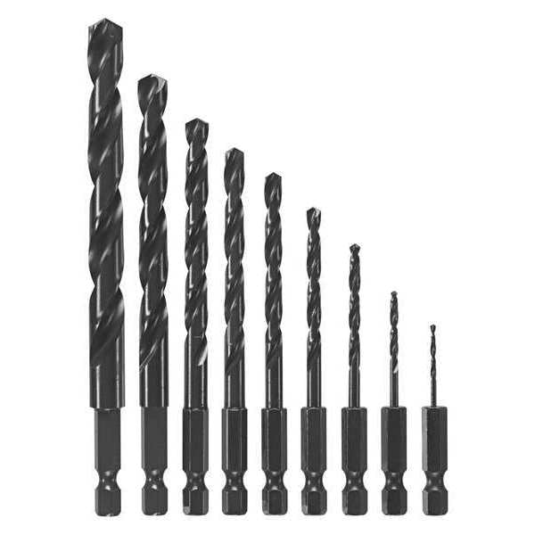 Drill Bit Set, 9 pcs., Black Oxide Finish