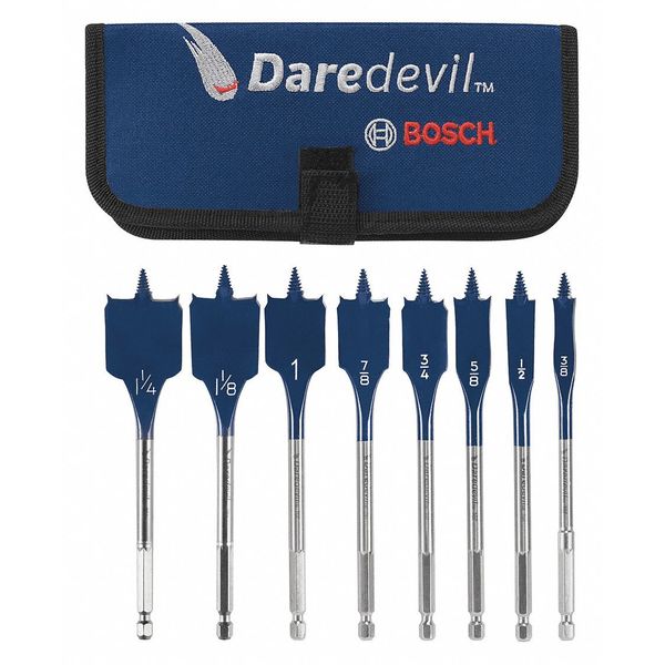 Wood Drilling Spade Bit Set, 8 Pieces