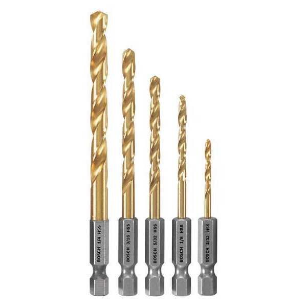 Drill Bit Set, 5 pcs., Titanium Finish