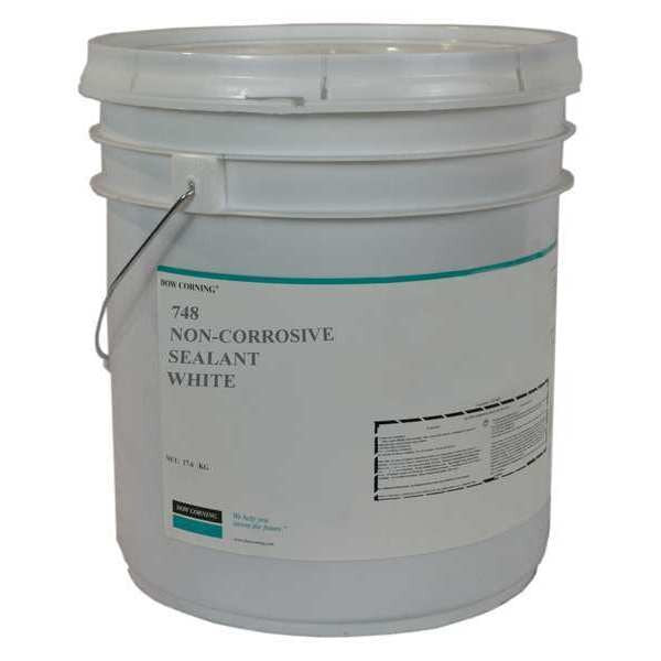 Non-Corrosive Sealant, 22.4 oz, Tube, White, Silicone Base