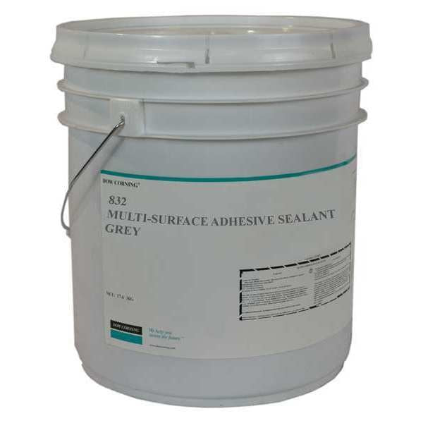 Multi-Surface Sealant, 22.7 oz, Pail, Gray, Silicone RTV Rubber Base