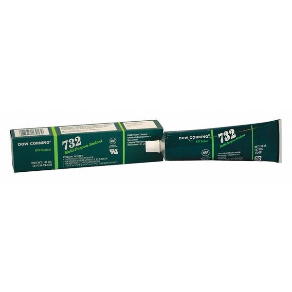 Multi-Purpose Sealant, 3 oz, Tube, White, Silicone Elastomer Base